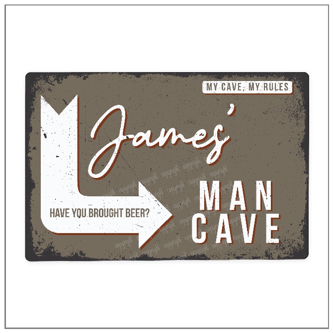 Personalised Man Cave Metal Sign