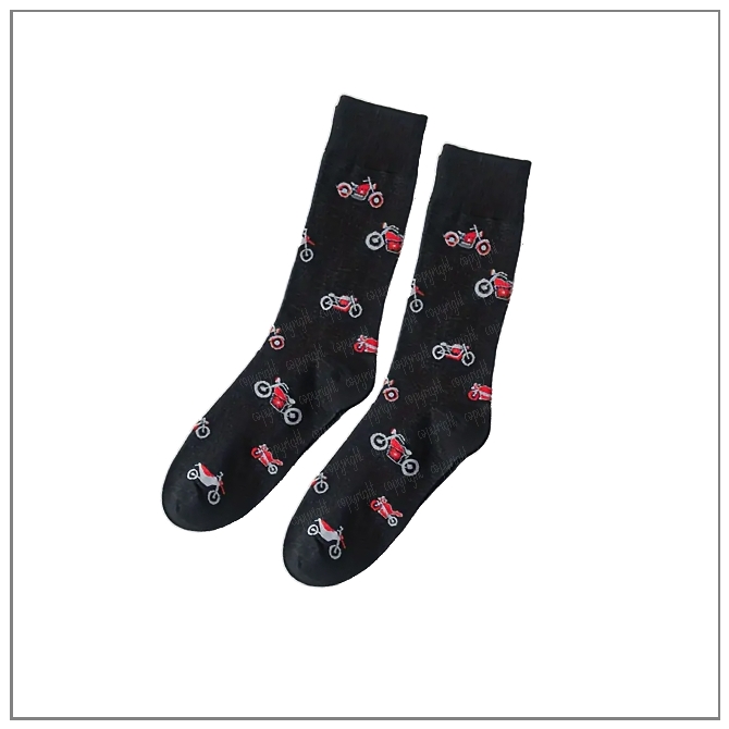 Motorcycle Socks - Red & Black