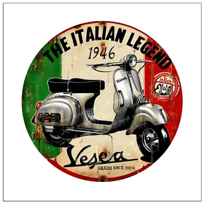 Vespa Italian Legend Metal Sign