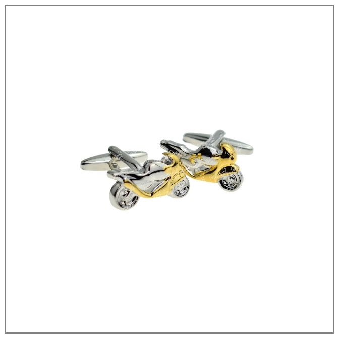 Scooter Cufflinks - Silver & Gold