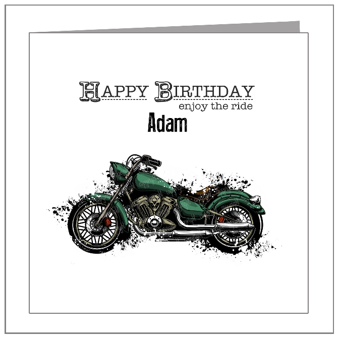 Green Watercolour Motorcycle With Splash