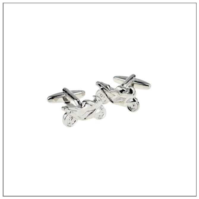 Motorcycle Cufflinks - Silver