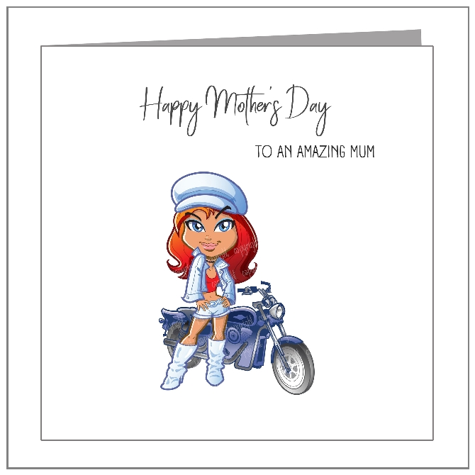 Blue Biker Mum
