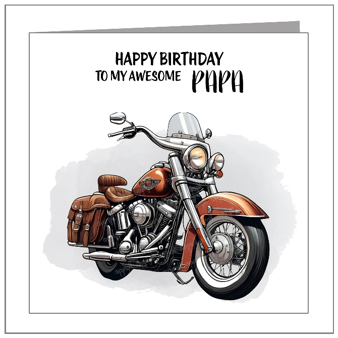 Harley - Brown Bike With Saddlebag