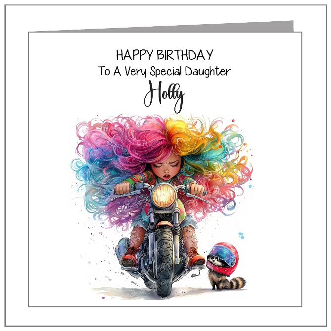 Rainbow Girl With Raccoon