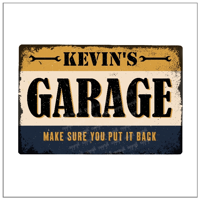 Personalised Garage Metal Sign