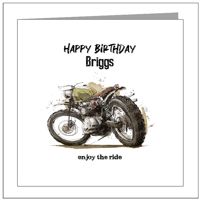 Green Watercolour Motorcycle