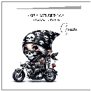 Biker Gnome In Skull Cap