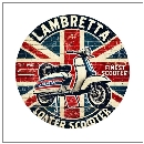 Vintage British Lambretta Scooter Metal Sign